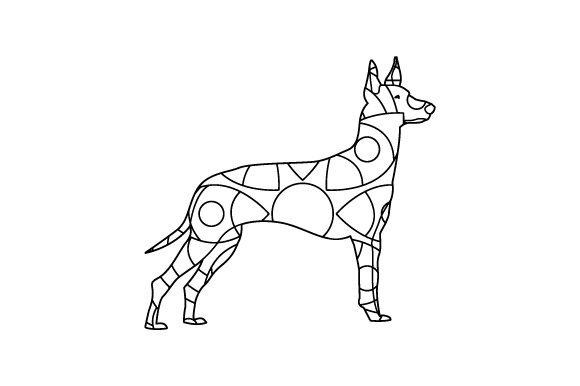 A Geometric Pharaoh Hound Design for Embroidery Projects