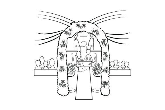 Crafting Elegance: Wedding Church as a Coloring and Adult Craft Asset