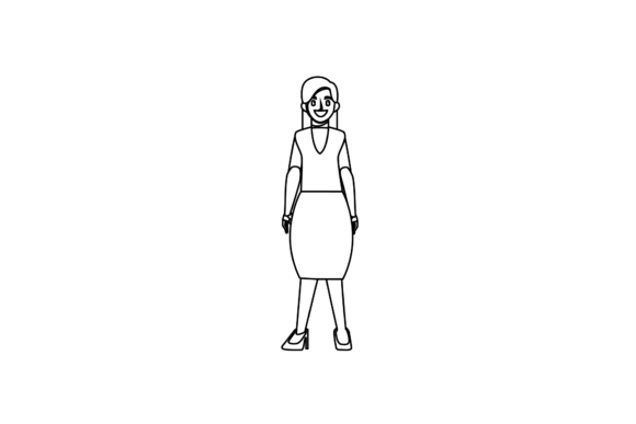 Flat People Women 15 Graphics for Coloring Pages
