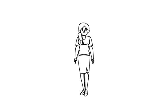 Flat People Women 5: A Versatile Graphic for Coloring Pages and Branding