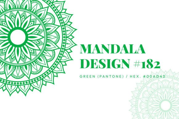 MANDALA DESIGN 182: A Versatile Green Pattern for Graphics