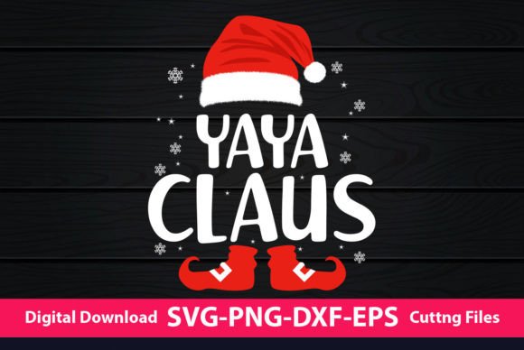 Yaya Claus Christmas Graphics for Seasonal Print Templates